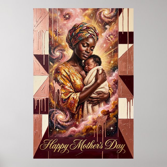 Muttertagsgeschenk — Afrikanische Mutter Baby Himm Poster (Vorne)