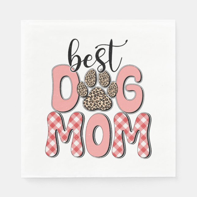 Muttertagsgeschenk | Beste Mama für Hunde Serviette (Vorderseite)