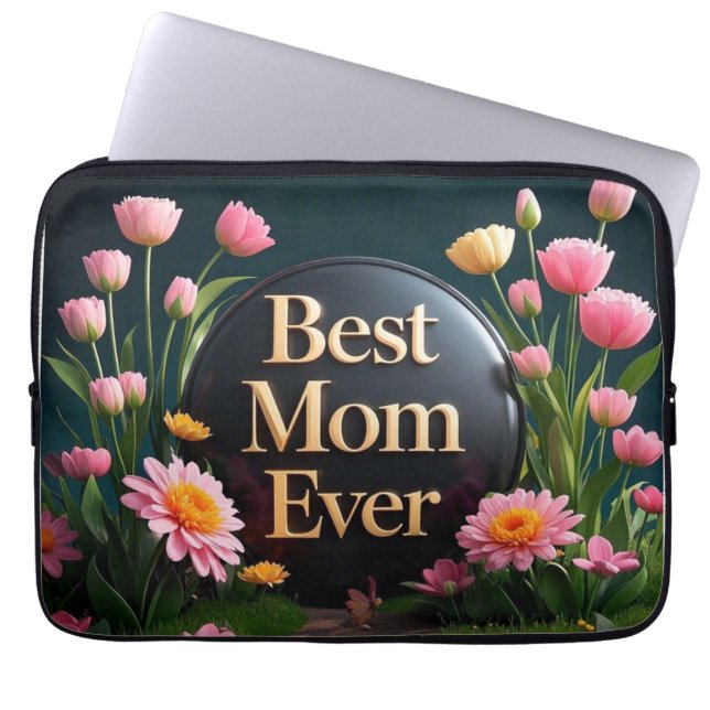 Muttertagsgeschenk Beste Mama je Blume Laptopschutzhülle (Vorderseite)