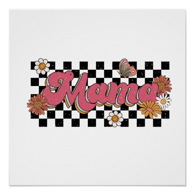 Muttertagsgeschenk | Blume Mama Poster (Vorderseite)