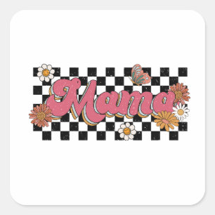 Muttertagsgeschenk Blume Mama Quadratischer Aufkleber