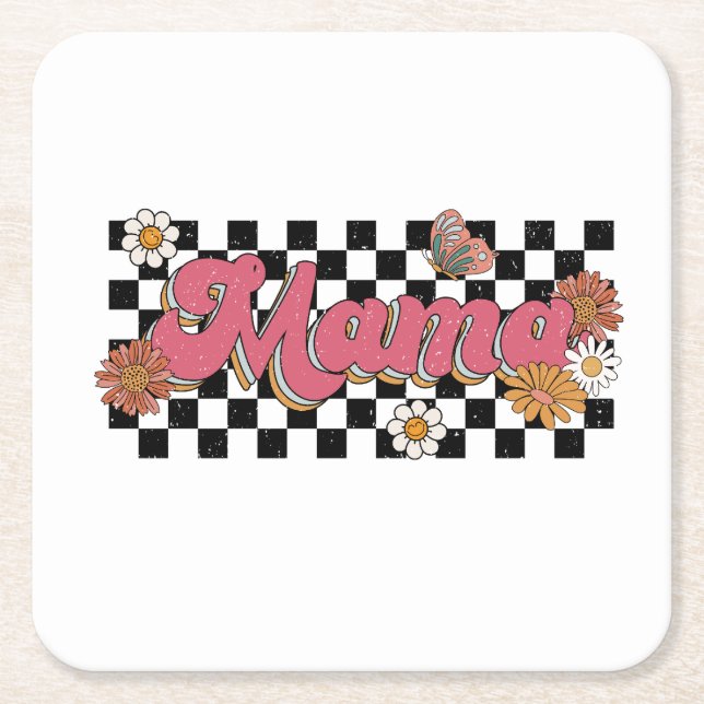 Muttertagsgeschenk | Blume Mama Rechteckiger Pappuntersetzer (Vorderseite)
