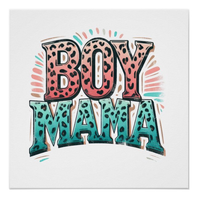 Muttertagsgeschenk | Boy Mama Poster (Vorderseite)