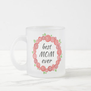 Muttertagsgeschenk, die beste Mutter aller Rose. Mattglastasse