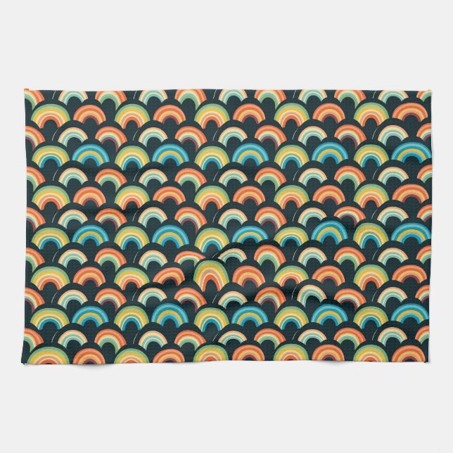Muttertagsgeschenk | Farbiger Regenbogen Geschirrtuch (Horizontal)