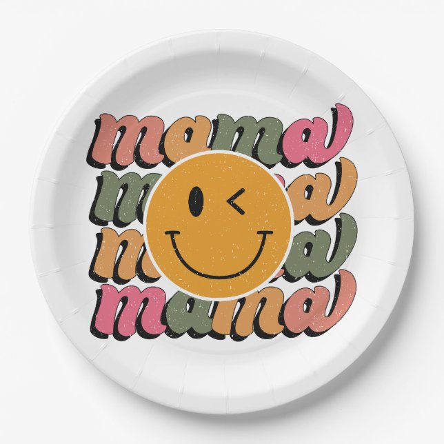 Muttertagsgeschenk | Frohe Mama Pappteller (Vorderseite)