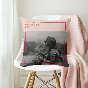 Muttertagsgeschenk für Rosa und Rotes Foto Kissen