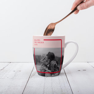 Muttertagsgeschenk für Rosa und Rotes Foto Milchtasse