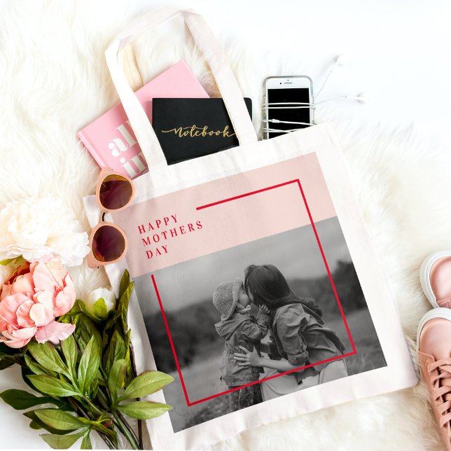 Muttertagsgeschenk für Rosa und Rotes Foto Tragetasche (Von Creator hochgeladen)