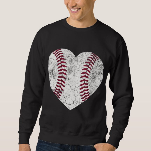 Muttertagsgeschenk gestörtes Herz Baseballherz Sweatshirt (Vorderseite)
