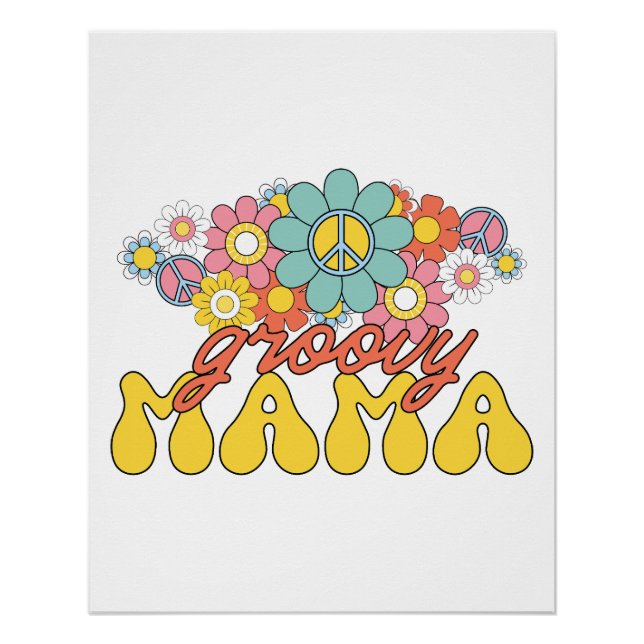 Muttertagsgeschenk | Groovy Mama Poster (Vorderseite)