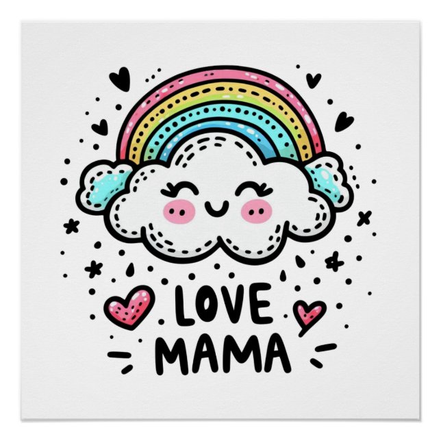 Muttertagsgeschenk | I Liebe Mama Poster (Vorderseite)