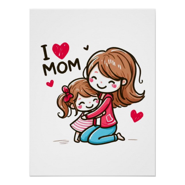 Muttertagsgeschenk | I LIEBE MAMA Poster (Vorderseite)