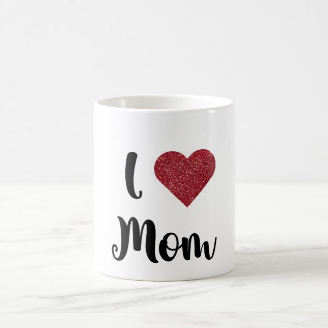 Muttertagsgeschenk Ich liebe Mama Herzexplosion  Kaffeetasse (Mittel)