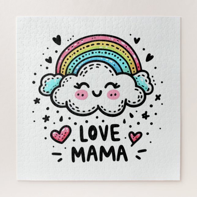 Muttertagsgeschenk | Ich liebe Mama Puzzle (Vertikal)