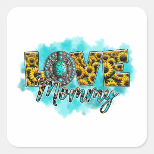 Muttertagsgeschenk Liebe Floral Mommy Quadratischer Aufkleber