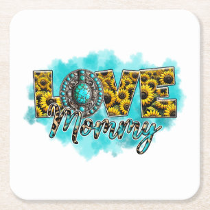 Muttertagsgeschenk Liebe Floral Mommy Rechteckiger Pappuntersetzer