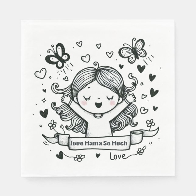 Muttertagsgeschenk | Liebe Mama so viel Serviette (Vorderseite)