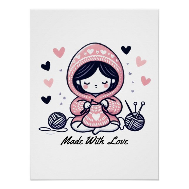 Muttertagsgeschenk | Made with Liebe Poster (Vorderseite)