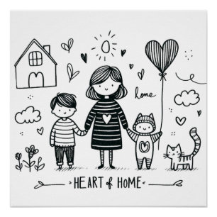 Muttertagsgeschenk   Mama Herz der Zuhause Poster
