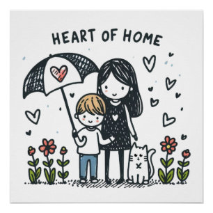 Muttertagsgeschenk   Mama ist das Herz von Zuhause Poster
