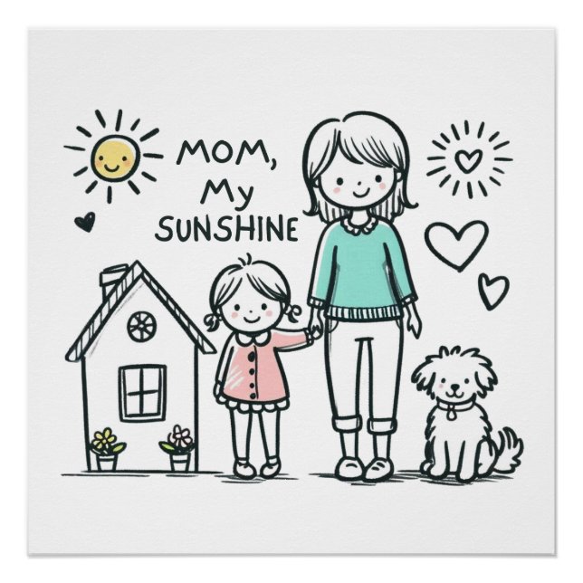 Muttertagsgeschenk | Mama Mein Sonnenschein Poster (Vorderseite)