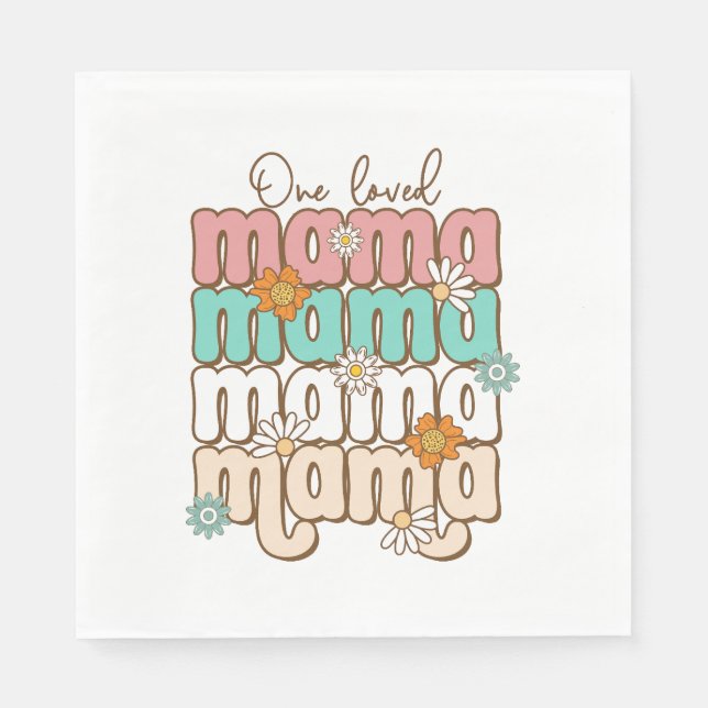 Muttertagsgeschenk | One Love Mama Serviette (Vorderseite)