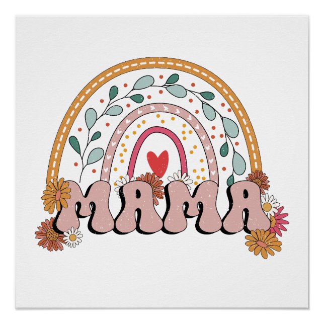 Muttertagsgeschenk | Rainbow Mama Poster (Vorderseite)