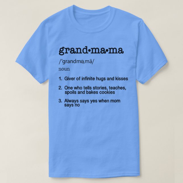 Muttertagsgeschenk    TGrandmama Definition Funny  T-Shirt (Design vorne)