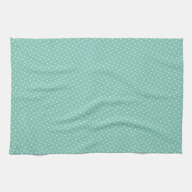 Muttertagsgeschenk | Tiny Daisies auf Mint Geschirrtuch (Horizontal)