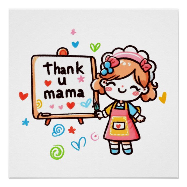 Muttertagsgeschenk | Vielen Dank Mama Poster (Vorderseite)