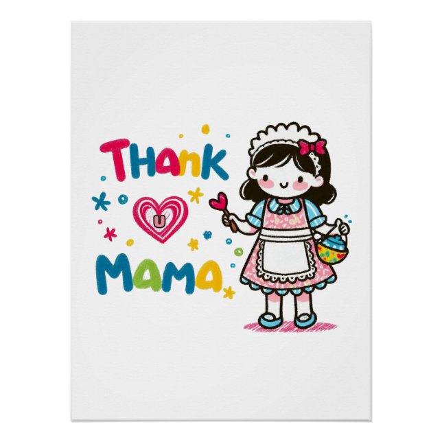 Muttertagsgeschenk | Vielen Dank Mama Poster (Vorderseite)