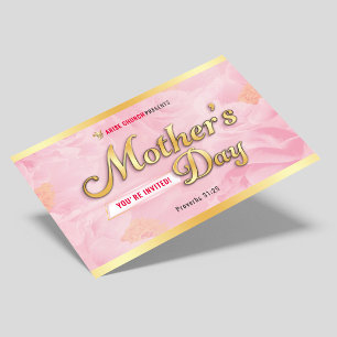 Muttertagsgottesdienst Kirchen-Einladung Rosa & Go Postkarte