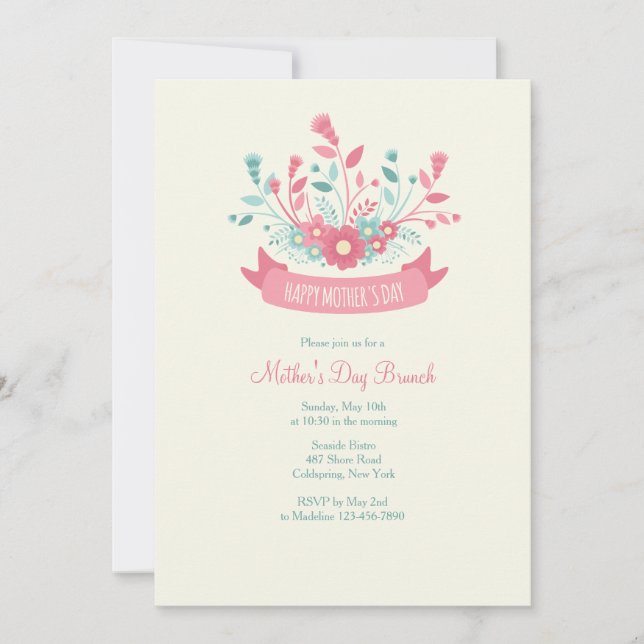 Muttertagsgrüße Einladung (Vorderseite)