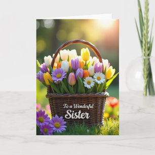 Muttertagsgrußkarte mit Frühlings-Tulpen Karte