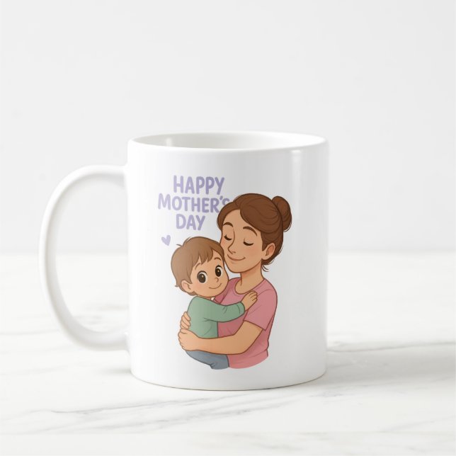Muttertagsgummi-Tasse Herzwärmen Mama & Kindergesc Kaffeetasse (Links)