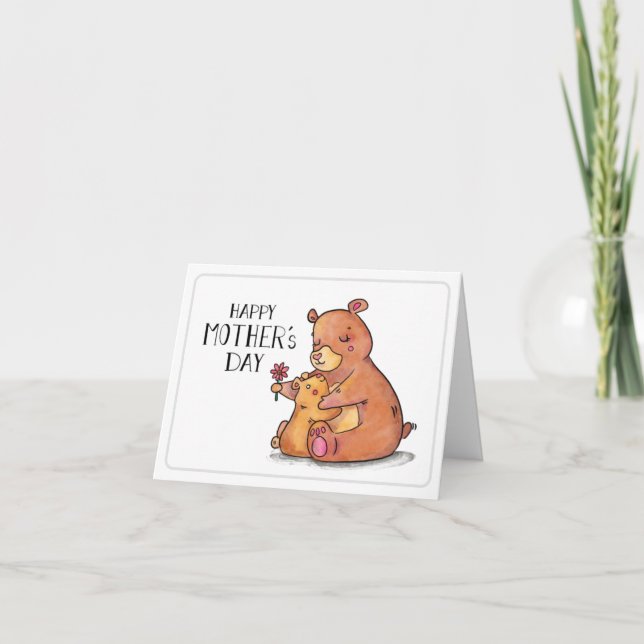 Muttertagskarte anpassen - Bärenhugs Feiertagskarte (Vorderseite)