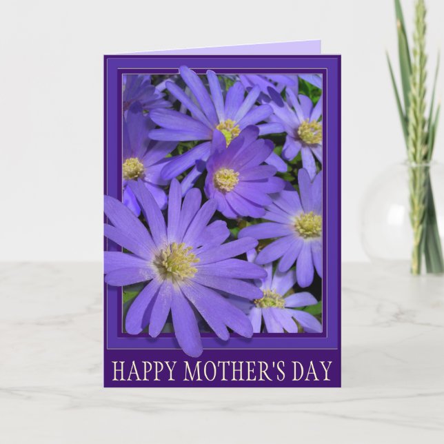 Muttertagskarte Blue Blume Daisy Card Karte (Vorderseite)