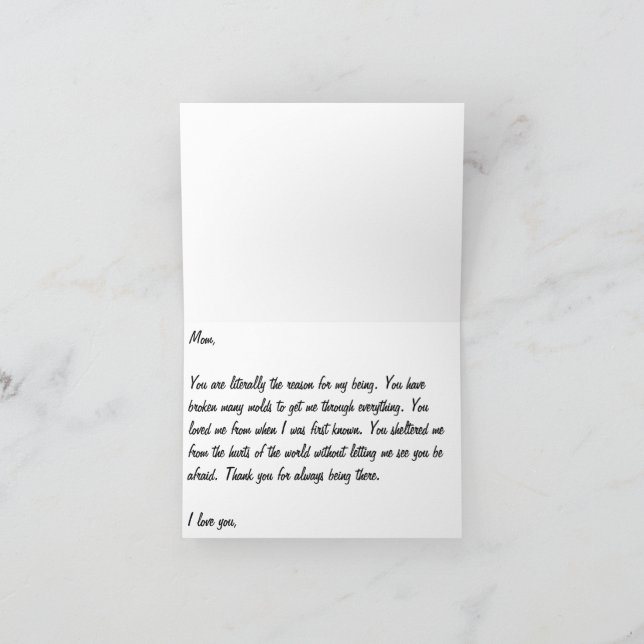 Muttertagskarte Dankeskarte (Innenseite)