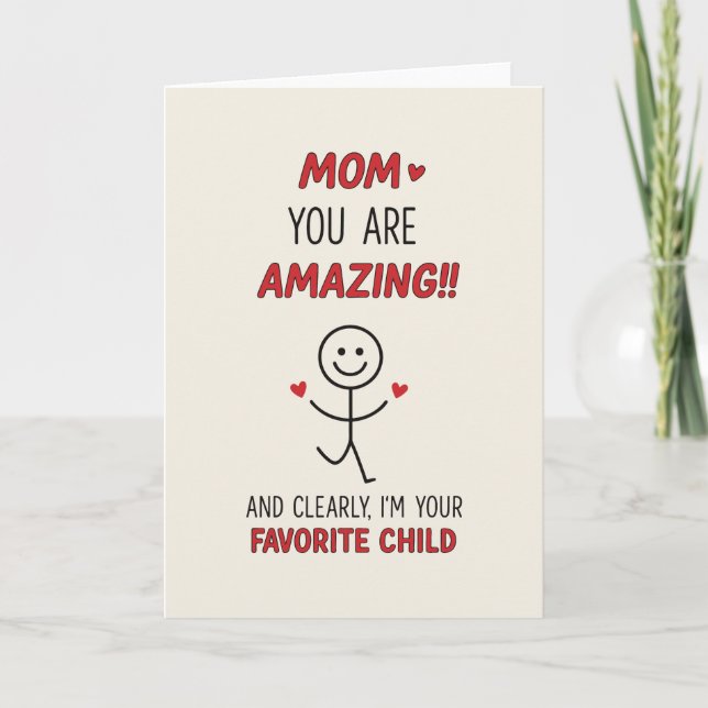 Muttertagskarte der Lieblings-Mutter Dankeskarte (Vorderseite)