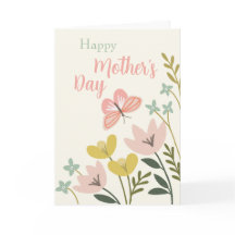 Muttertagskarte der rosa Schmetterlingsmutter