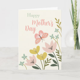 Muttertagskarte der rosa Schmetterlingsmutter Dankeskarte