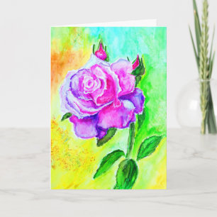 Muttertagskarte der Rose Wasserfarbe Karte
