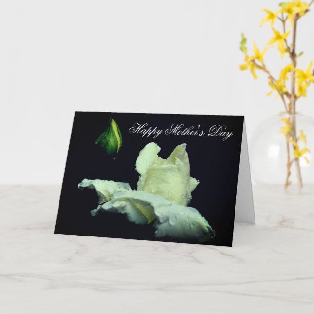 Muttertagskarte der weißen Rosenknospe-Blume Karte (Gelbe Blume)