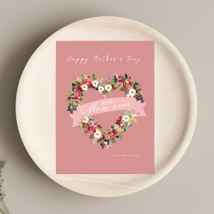 Muttertagskarte des Blumenherzes Einladung