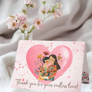Muttertagskarte für endlose Liebe Dankeskarte