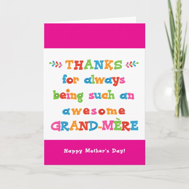 Muttertagskarte für Großmère Karte (Vorderseite)