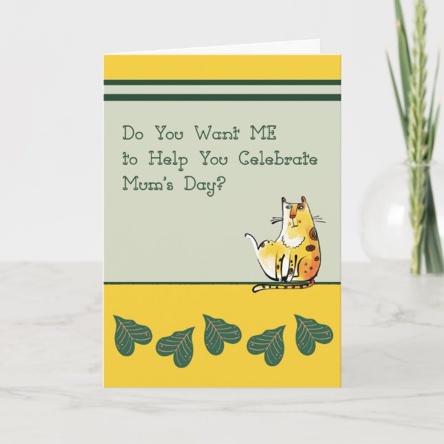 Muttertagskarte für Mutter mit Katze Dankeskarte (Vorderseite)