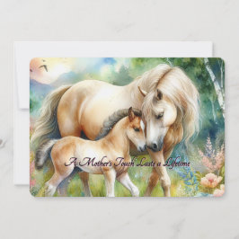 Muttertagskarte für Pferde und Fohlen Einladung