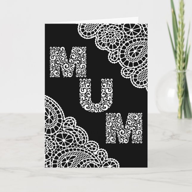 Muttertagskarte für Schwarz und Weiß Dankeskarte (Vorderseite)